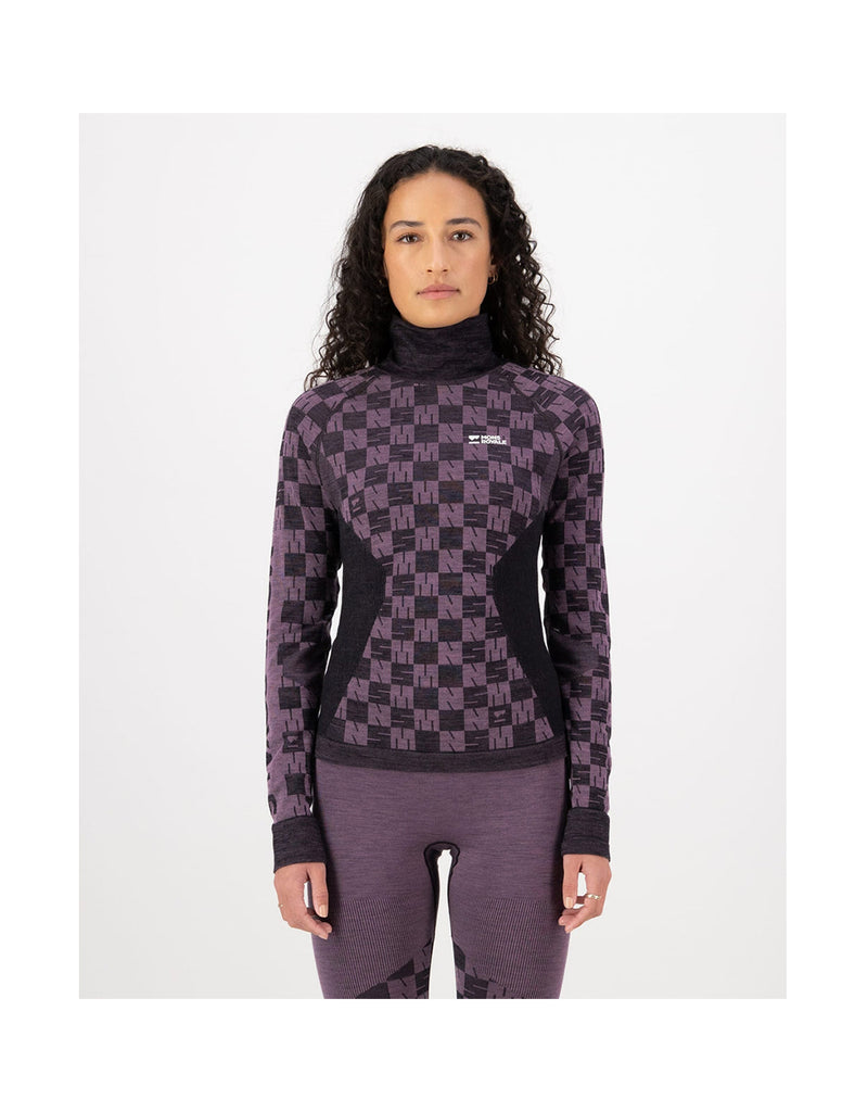 Mons Royale WOMEN'S ASCENDER MERINO BASE LAYER MOCK NECK LONG SLEEVE