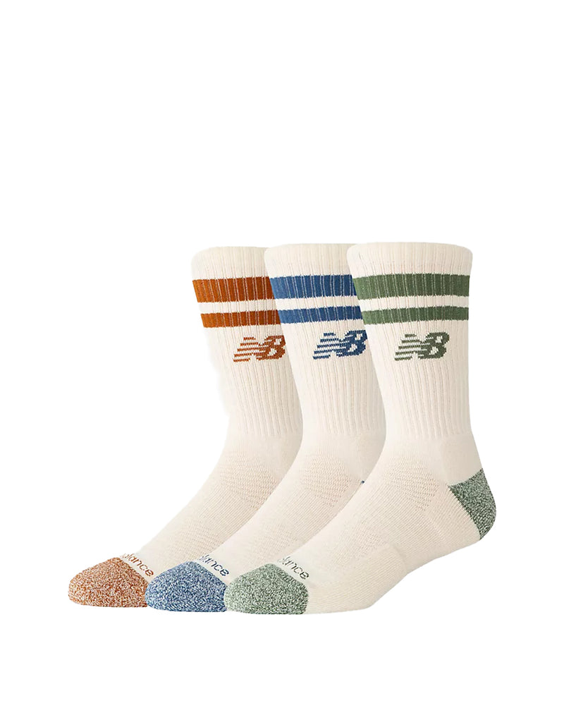 New Balance ACTIVE LIFESTYLE STRIPED CREW SOCKS 3 PACK