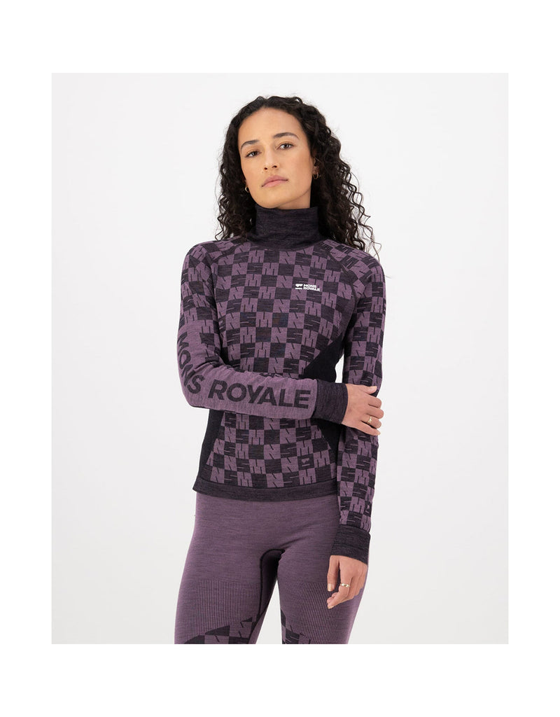 Mons Royale WOMEN'S ASCENDER MERINO BASE LAYER MOCK NECK LONG SLEEVE (3)