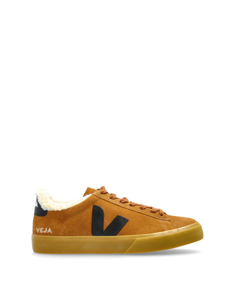 Veja CAMPO WINTER SUEDE CAMEL BLACK NATURAL