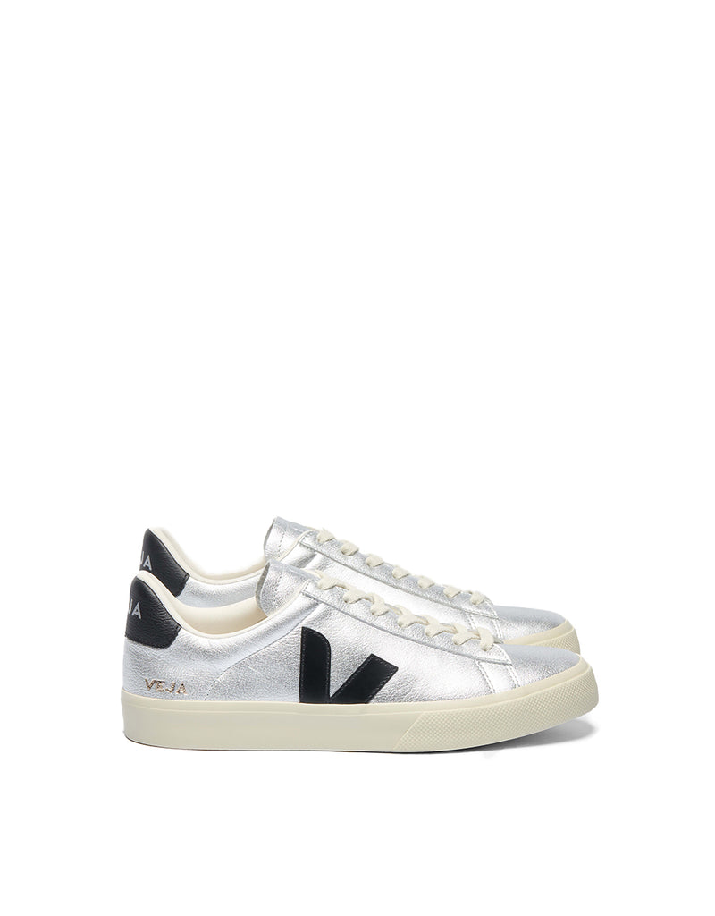 Veja CAMPO LEATHER SILVER BLACK