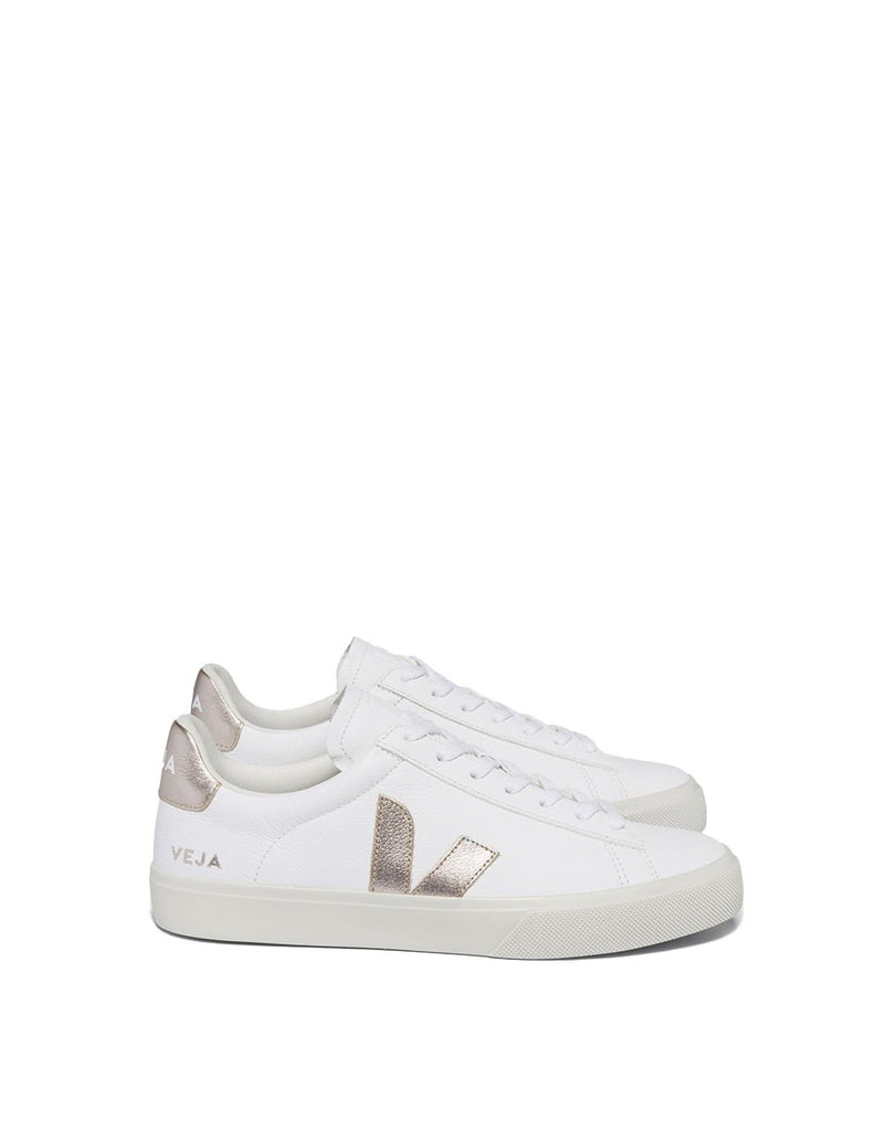 Veja CAMPO CHROMEFREE LEATHER WHITE PLATINE