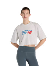 New Balance ATHLETICS PREMIUM CHEST LOGO CROPPED T-SHIRT - WT51908AHH