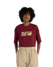 New Balance ATHLETICS PREMIUM CHEST LOGO CROPPED T-SHIRT - WT51908MHB