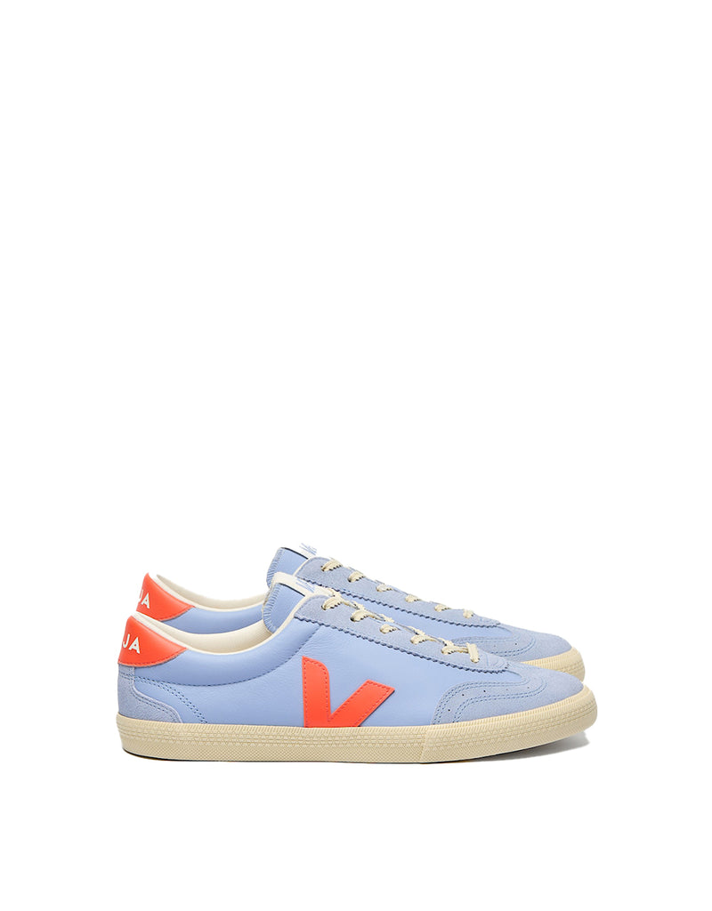 Veja VOLLEY LEATHER OLYMPE ORANGE FLUO CALCAIRE